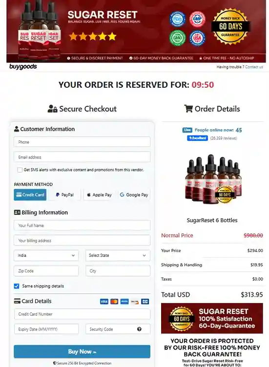 Sugar Reset Sugar Reset Order Page